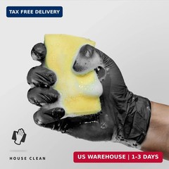 Medguy Nitrile Disposable Gloves, 4 Mil Black Powder-Free Latex-Free Food-Safe G