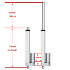 2PCS 1000N Linear Actuator DC12V Heavy Duty Electric Motor &Wireless Control Kit