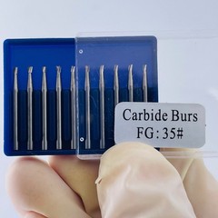 10Pc Dental Tungsten Carbide Inverted Cone FG-35/36/37 Burr High Speed Handpiece