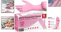 Versatile 4-mil Nitrile Gloves in Cherry Blossom – Ideal for Medical & Salon Use