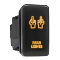 REAR LIGHTS Orange LED Backlit Tall Push Button 1.54″x 0.83″ (Fit: Toyota)