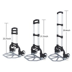 176lbs Folding Hand Truck Dolly Cart Wheeled Luggage Moving Trucks + Bungee Cord