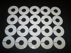 Plastic 20 QTY White Blank Size Divider Clothing Rack Divider