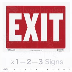 EXIT Sign Door Signs Store Office Shop Safety Red White 9×12″ PVC Plastic