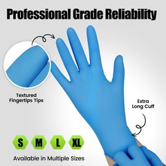 TREEGO Blue Nitrile Gloves 6 Mil, Medical & Exam-Grade Large, 100