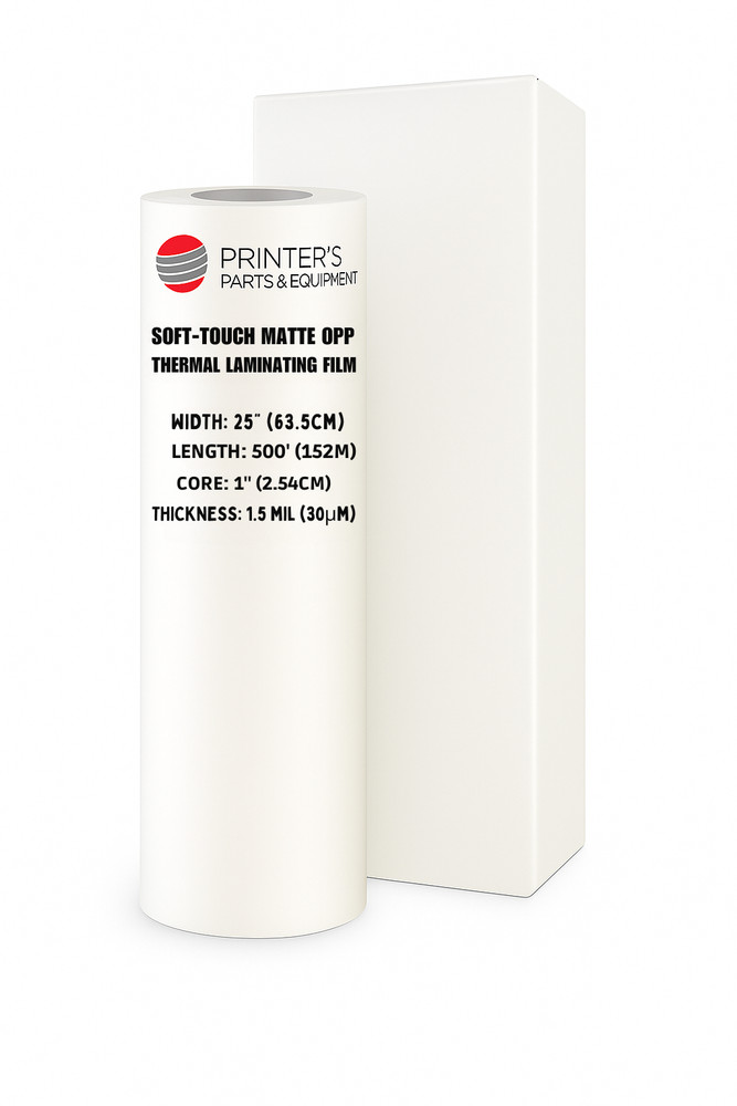 Soft Touch Matte Laminating Film 25″ x 500ft (1″ Core) 1.5mm Thickness , Velvet