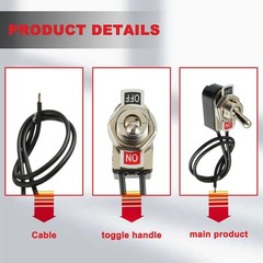 Heavy Duty Toggle Switch SPST 2 Pin ON/Off Rocker Toggle Switch 6A/125V