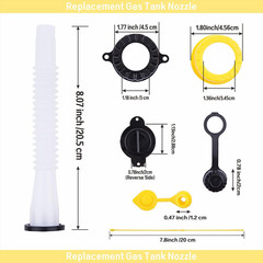 Gas Can Spout Replacement Improved Design Flexible Pour Nozzle Kit Yellow
