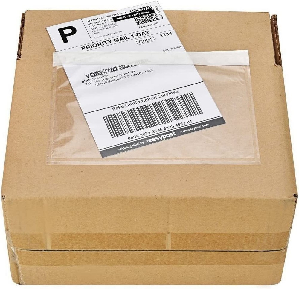 9527 Product 7.5″ x 5.5″ Clear Adhesive Top Loading Packing List/Shipping Lab…