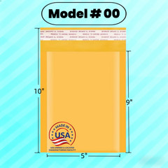 5X10 #00 Kraft Bubble Mailers Padded Envelopes Self Seal Shipping Packing Bags
