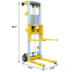Fixed-Base Lightweight Hand Operated Lift Truck w/Straddle Legs 400lbs Capacity