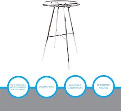 Chrome 36″ Round Clothing Rack Height 48 – 72″ H Leveler Glides Garment