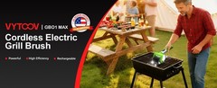 Electric Grill Brush, 2-Speed BBQ Grill Brush with LED Light/Screen Powerful
