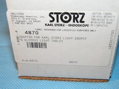 STORZ 487O Light Source adapter for Olympus fiber light cables, NEW