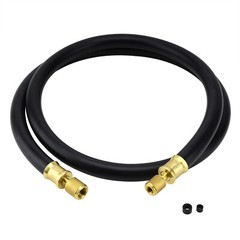 Refrigerant Hose, Black, 6′, 1/2″ Diameter, Connects 3/8″ to 1/4″ Fitting