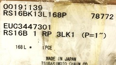 Tsubaki Single Strand Riveted Roller Chain, 10 Foot Length, RS16-B-1 NOS