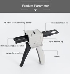 4:1/10:1 50ML Ratio Dispensing Gun kit Dental Impression Mixing Dispenser Gun