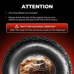 21×7-10 ATV UTV Tires All-Terrain 6PR Tubeless Non-Directional Set of 2