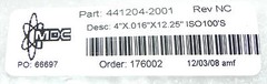 NEW MDC 441204-2001 FLEXABLE FLANGE TUBING 12 1/2” LENGTH 4412042001