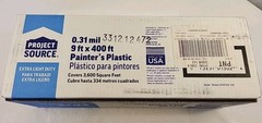 PROJECT SOURCE .31 mil 9 ft x 400 ft painter’s plastic #0506166- NEW
