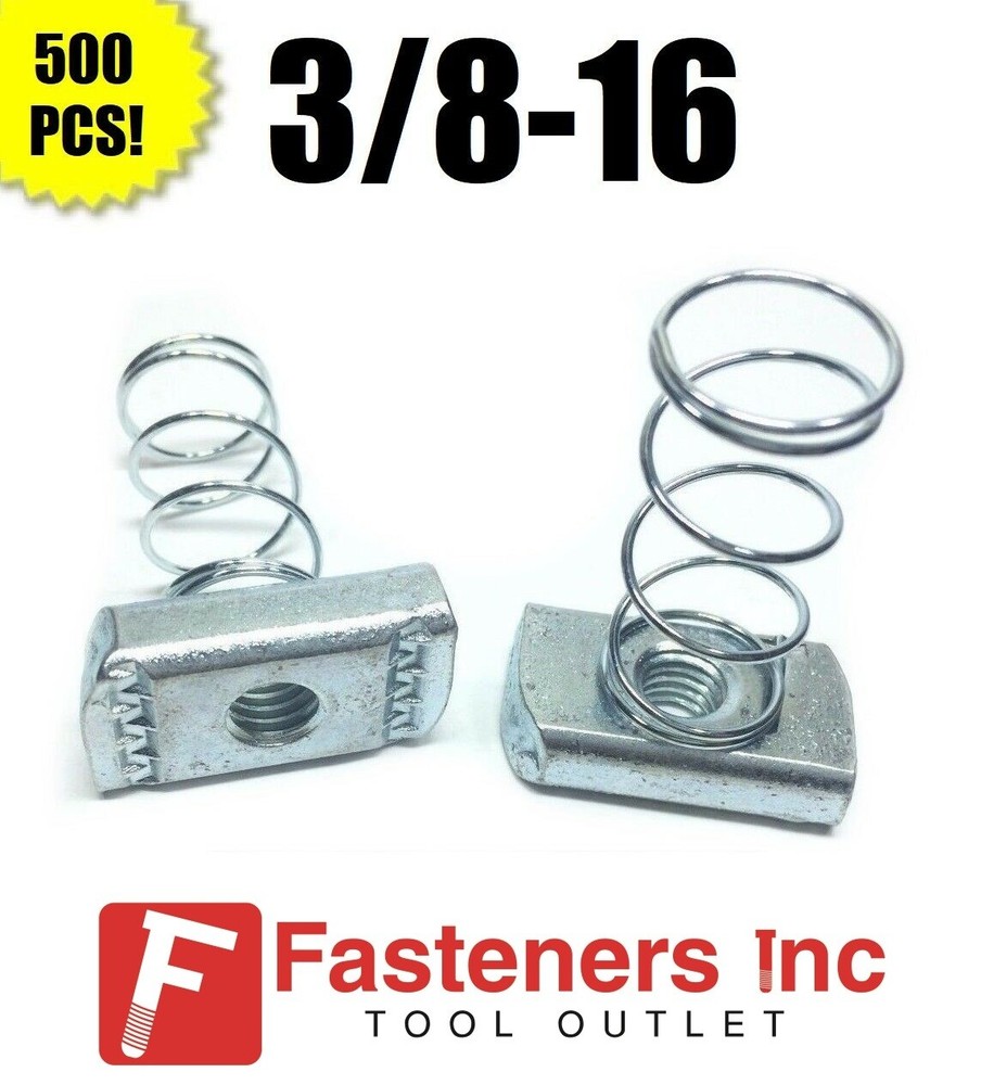 (QTY 500) 3/8-16 Spring Nuts for Unistrut / B-Line Channel #4121 P1008 EG