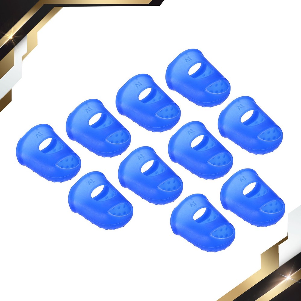 15 x Rubber Finger Tips Silicone Thumb Fingertip Covers Thimble Blue XL Size