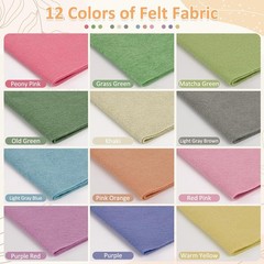 12 Color Morandi Felt Fabric Rolls 8×35 Soft Polyester Craft Sheets 1.4 MM