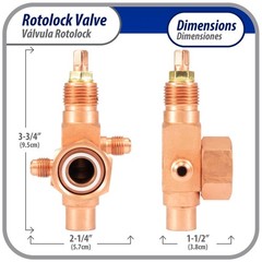 Appli Parts APRV-VA06 Rotolock Valve V06 1 in x 1/2 in ODF solder connection Uni