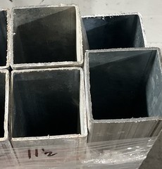 6 Scrap Repair Art 2-1/2″ X 2-1/2” Galvanized Square Tube Cut 9-5/8 10-1/4 Lot 7