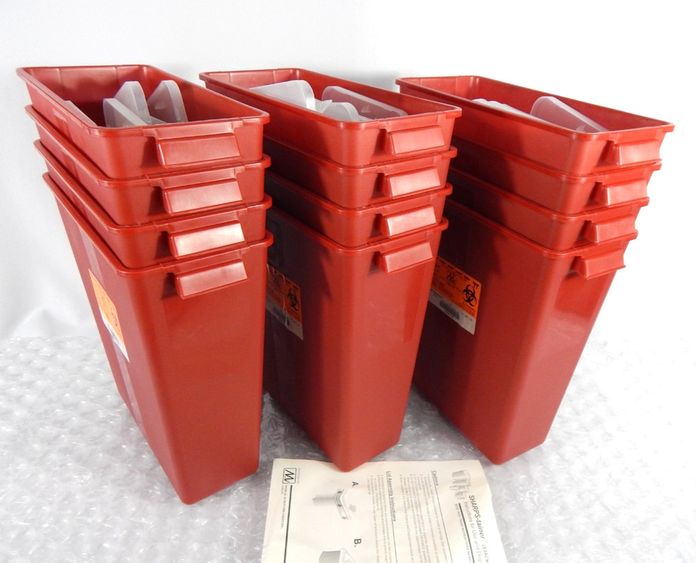 MEDICAL ACTION INDUSTRIES SHARPS STACKABLE 3GAL W/LID 8710 (CASE OF 12)