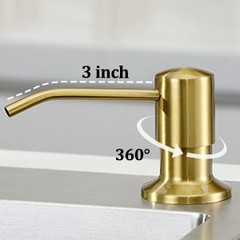 Soap Dispenser for Kitchen Sink Brushed Gold, Built in Stainless Steel Kitchen