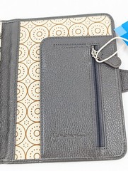 Franklin Covey CO AVA Charcoal Gray Binder Leather 7.5”x6” for Compact Planners