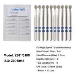 Dental Diamond Burs Zirconia Cutting Bur FG Round End Taper Football Fine Medium