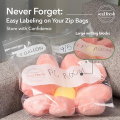 Large Plastic Storage Bags 3 Gallon Zip Lock Freezer Bags Reusable Clear