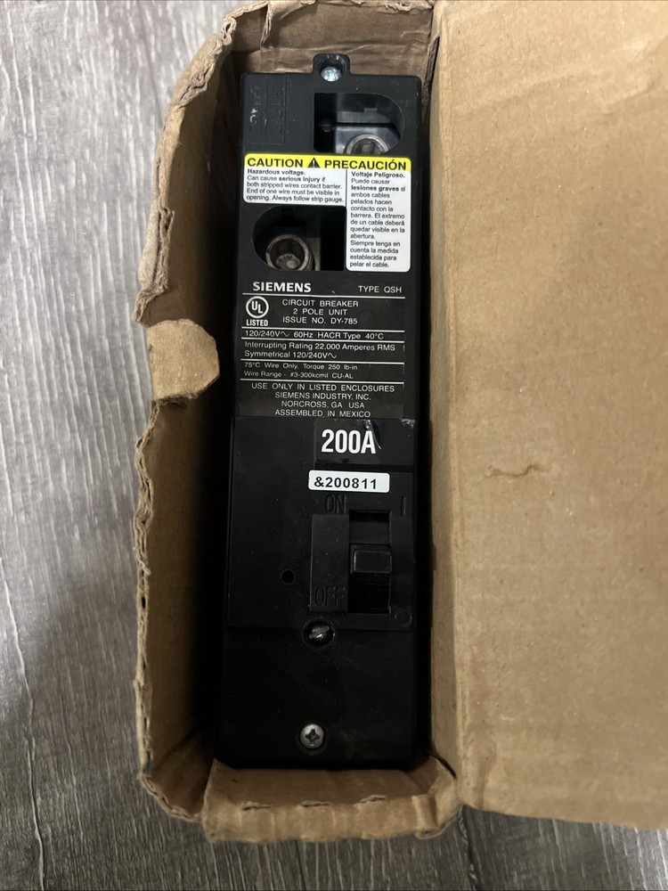 Siemens QS2200H (New In Box) 120/240V, 200A, 2P, 22kA Rating, Type QSH