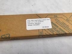 1095 Cold Rolled Carbon Steel 3/16″ x 2″ x 12″ bar, Knife Making Stock, 5 PACK