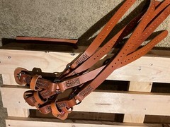 Leather Bottom Gaff Straps, Arborist, Lineman -Heavy Duty extra thick leather