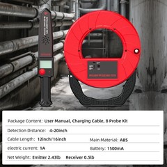 Pipe Blockage Detector Locators 100ft/30m Waterproof for PVC Plastic Metal