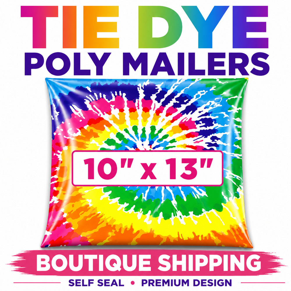 10×13 Tie Dye Designer Poly Mailers Boutique Shipping Bags Cute