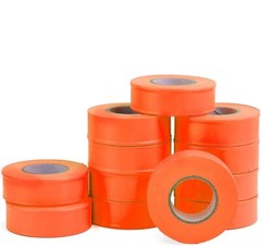 Flagging Tape – Orange – 150 feet Non-Adhesive Plastic Ribbon Pack of 12 Roll
