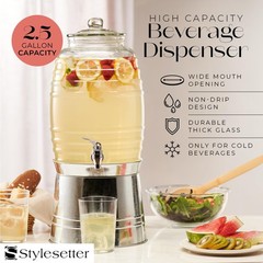 Style Setter Oak Grove Glass Beverage – 2.5 Gallon Drink