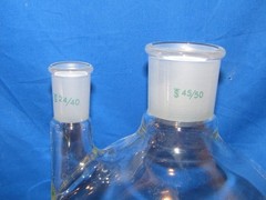 Chemglass 5000ml 2 Neck Glass Round Bottom Flask, 24/40 & 45/50 , CG-1518-29