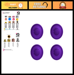 Replacement Male Inserts Caps – Extra Strong Purple 8.0 lbs (4-Pack) – Standard