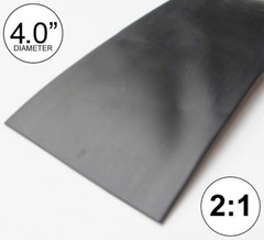4″ ID Black Heat Shrink Tube 2:1 ratio (1 foot/12 inches) polyolefin 4.0″ 100mm