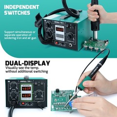 YIHUA 706-II T12 Digital Soldering Station Blower Hot Air Desoldering Rework Kit