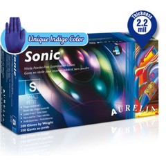 SMALL Aurelia Sonic 300 Blue Nitrile Powder Free Examination Gloves 300/box