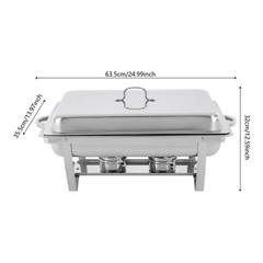 Catering Chafing Dish Food Warmer buffet set 316 Stainless Steel with 3 pan New