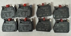 Lot of 4 each Schneider ZBE-102 and PILNCCB Contact Blocks