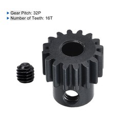 RC 32P Hardened Pinion Gear 5mm Shaft 16T Motor Gears Carbon Steel for RC Car