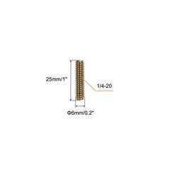 60pcs Fully Threaded Rods 1/4 x 1 Inch for Mounting Fastening Color Zinc